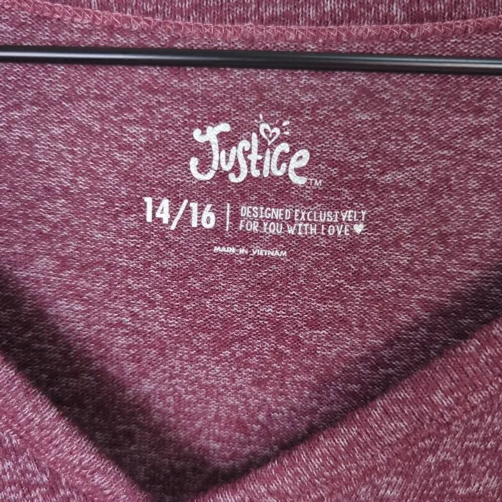 Justice Girls XL Striped Tie Dye Knotted Long Sleeve Shirt Top Purple White